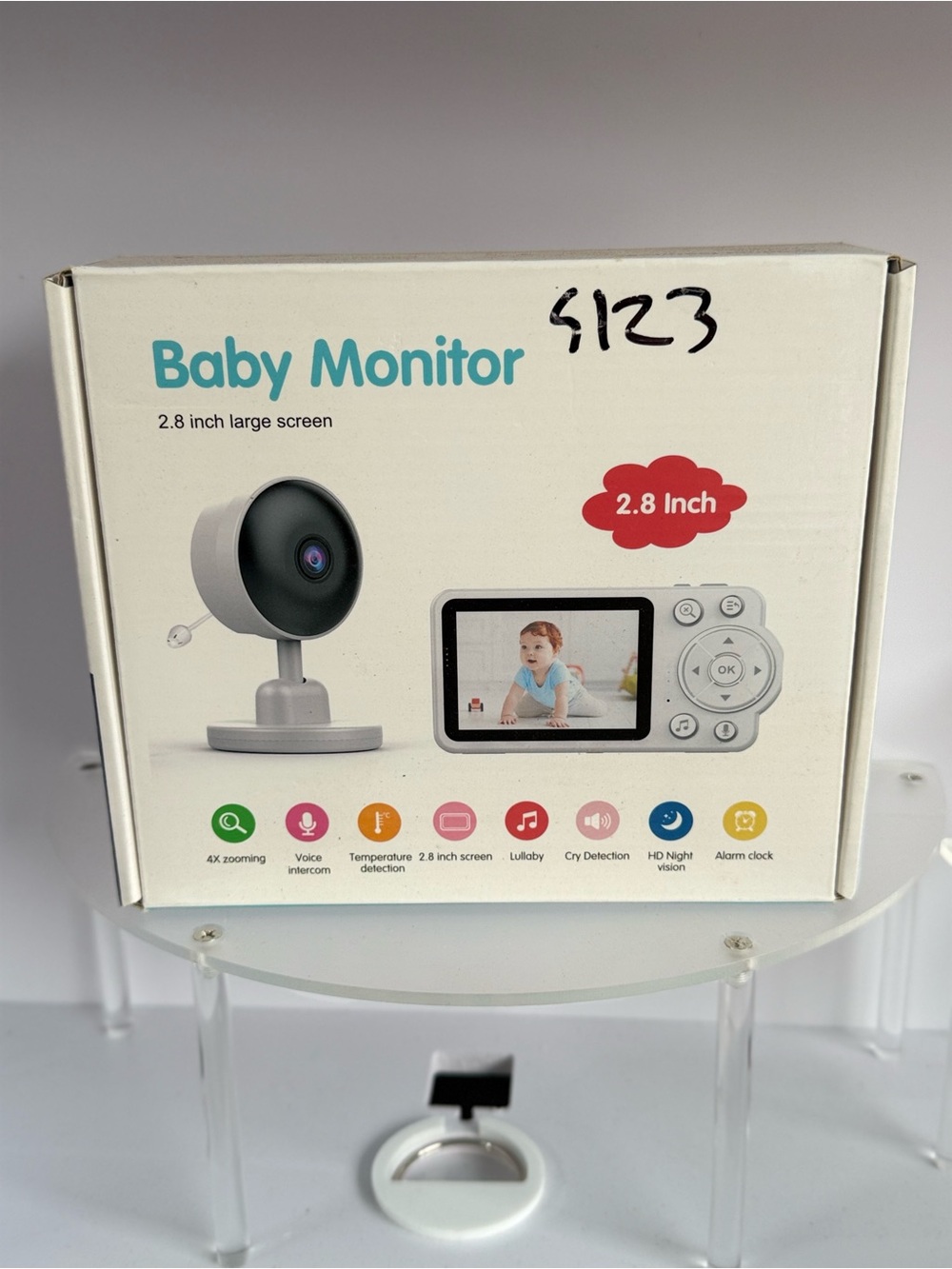Video Baby Monitor 2.8” Screen Night Vision 2-Way Audio Temperature Zoom
